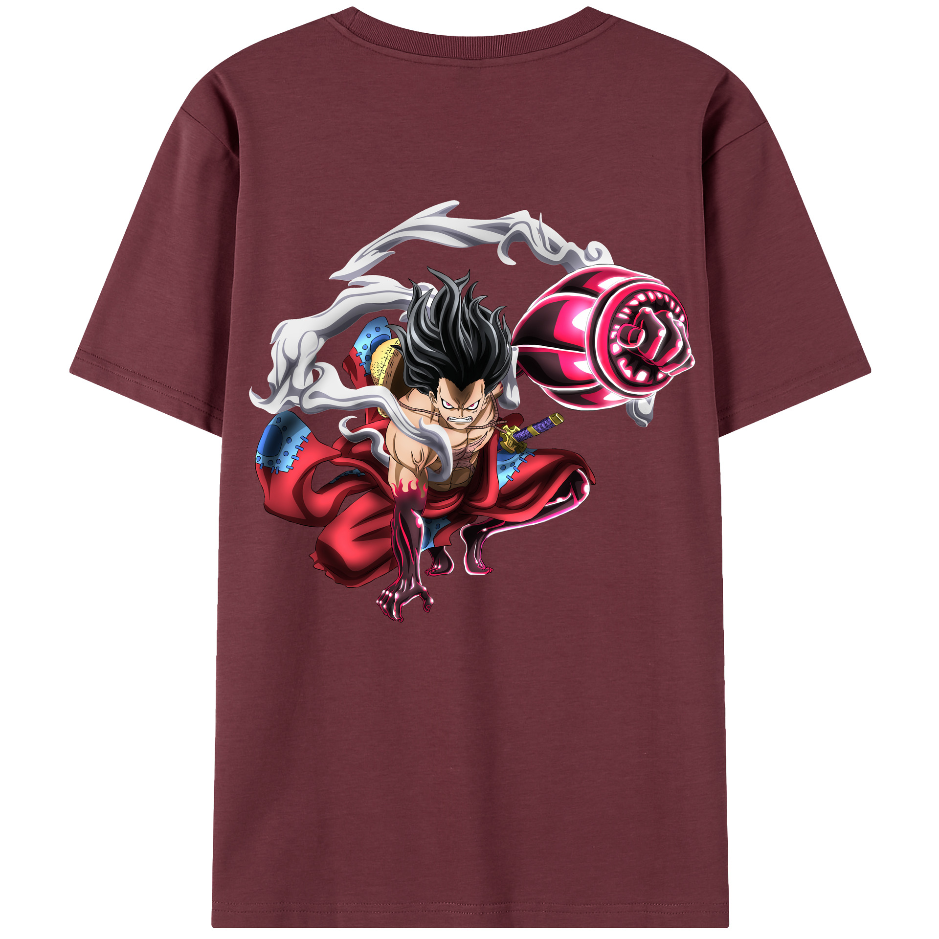 ワンピース モンキー・D・ルフィ ONE PIECE Monkey D. Luffy 綿100％半袖Tシャツ（背面プリント）